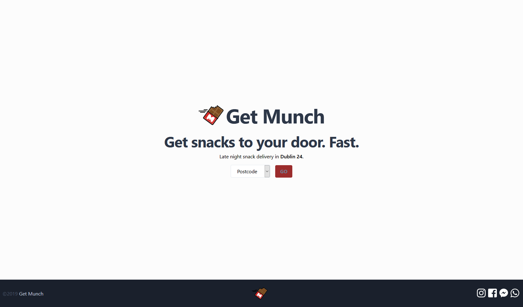 A screenshot of GetMunch's home page