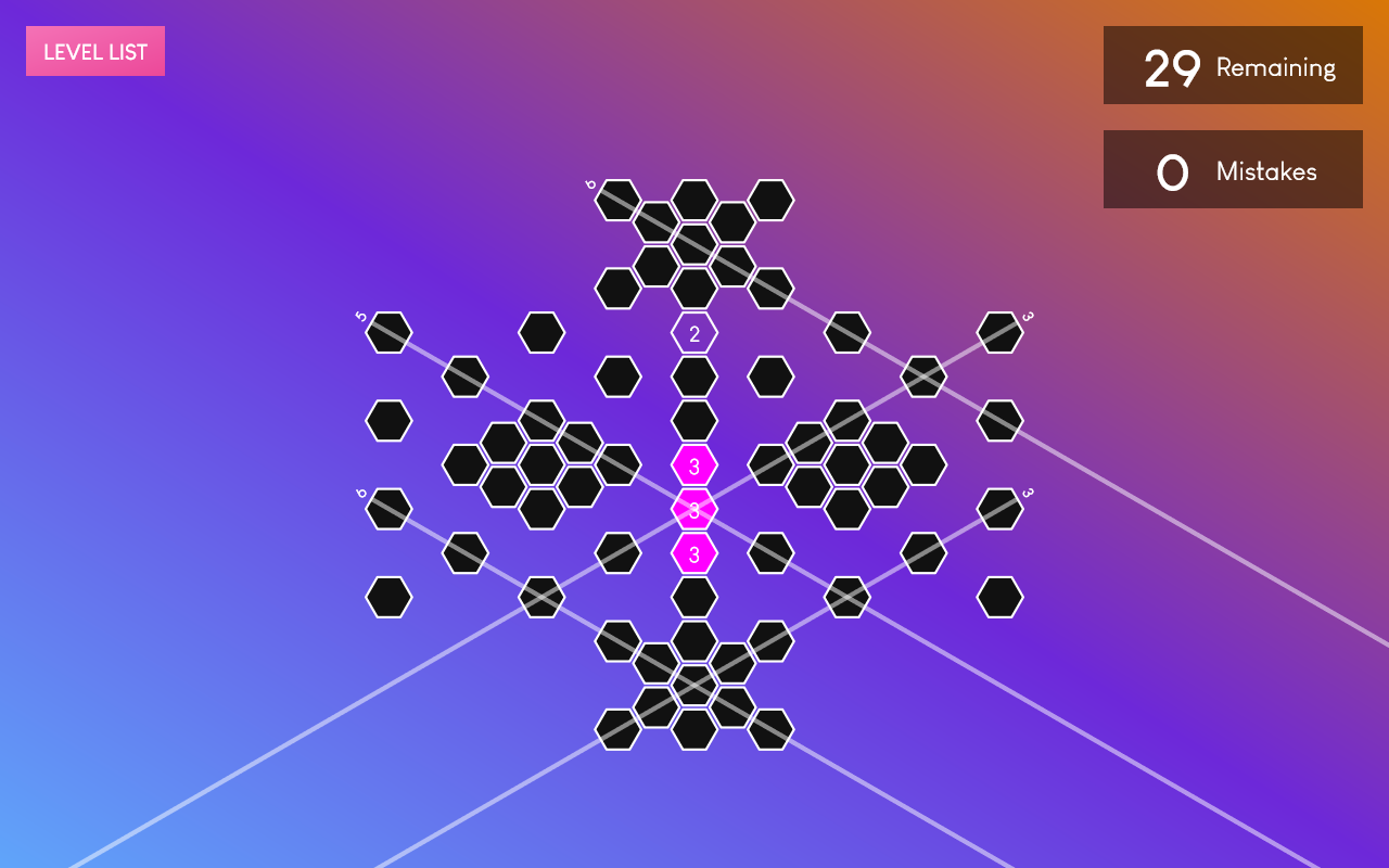 A screenshot of a Webcells puzzle called 'Nuclear Butterfly'